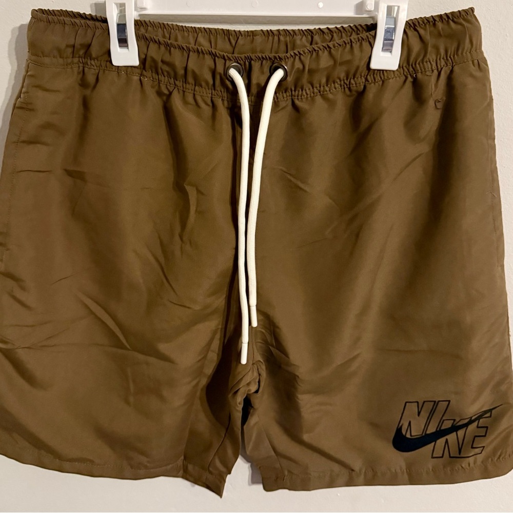 Nike Tan Swim Shorts with White Drawstring Size Small NWT